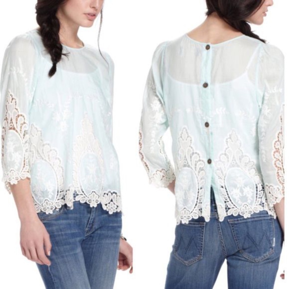 Anthropologie Dolce Vita Sagiso Embroidered Blouse